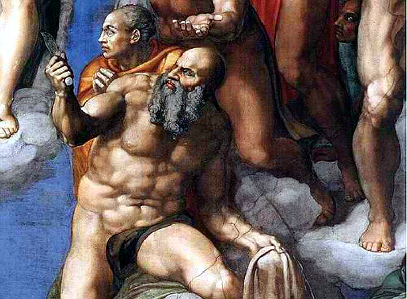 Michelangelo: Utolsó ítélet – Nátánáél (Szent Bertalan)