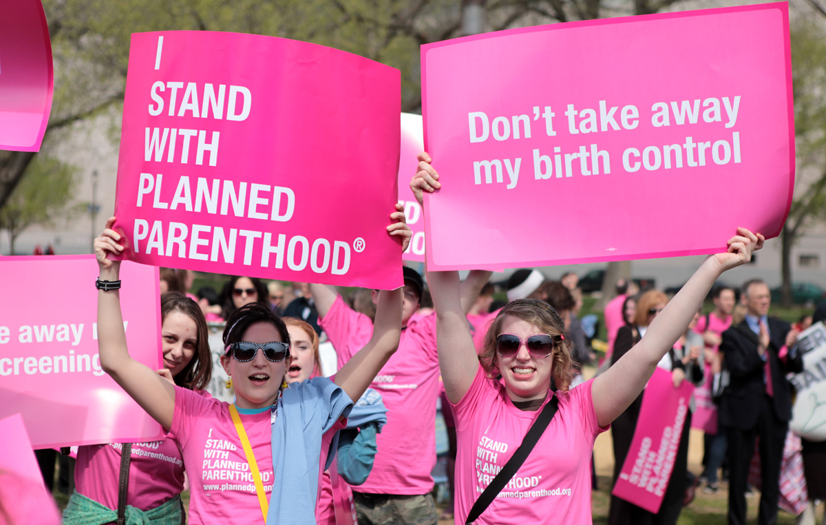 Abortuszpárti tüntetők Amerikában